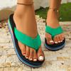 Fashion Rainbow Bottom Platform Flip Flops for Women Summer Fashion Clip Toe Wedges Sandals Woman Lightweight Thick Sole Beach Slippers