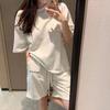 Летний женский комплект одежды в стиле Salt Fashionable Street Casual Спортивный с коротким рукавом Шорты Костюм из двух предметов
