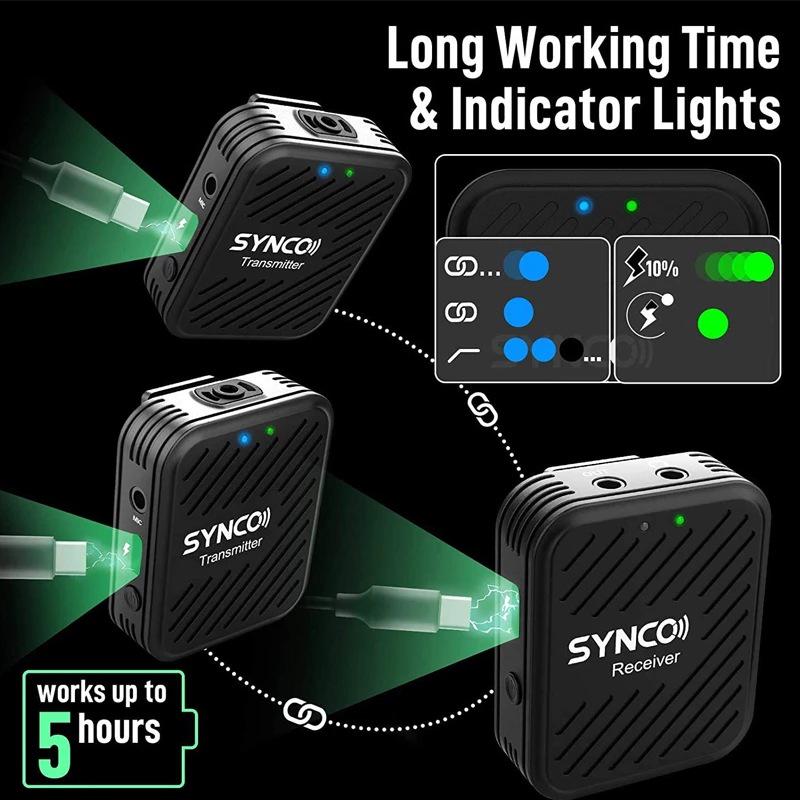 Беспроводной петличный микрофон SYNCO G1A1 A2 для телефонов, зеркальных камер и аудиозаписи в прямом эфире.