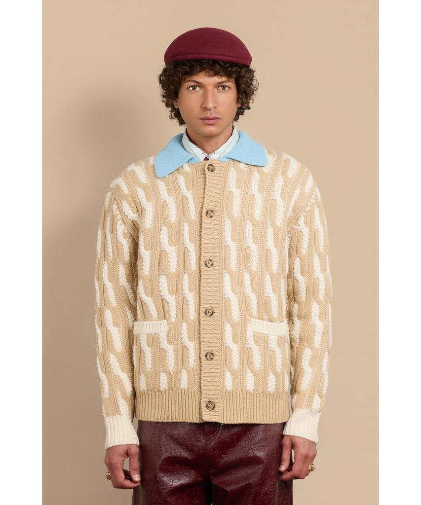 Drole De Monsieur Le Cardigan Torsades Bicolore D0Wcw25223Whm