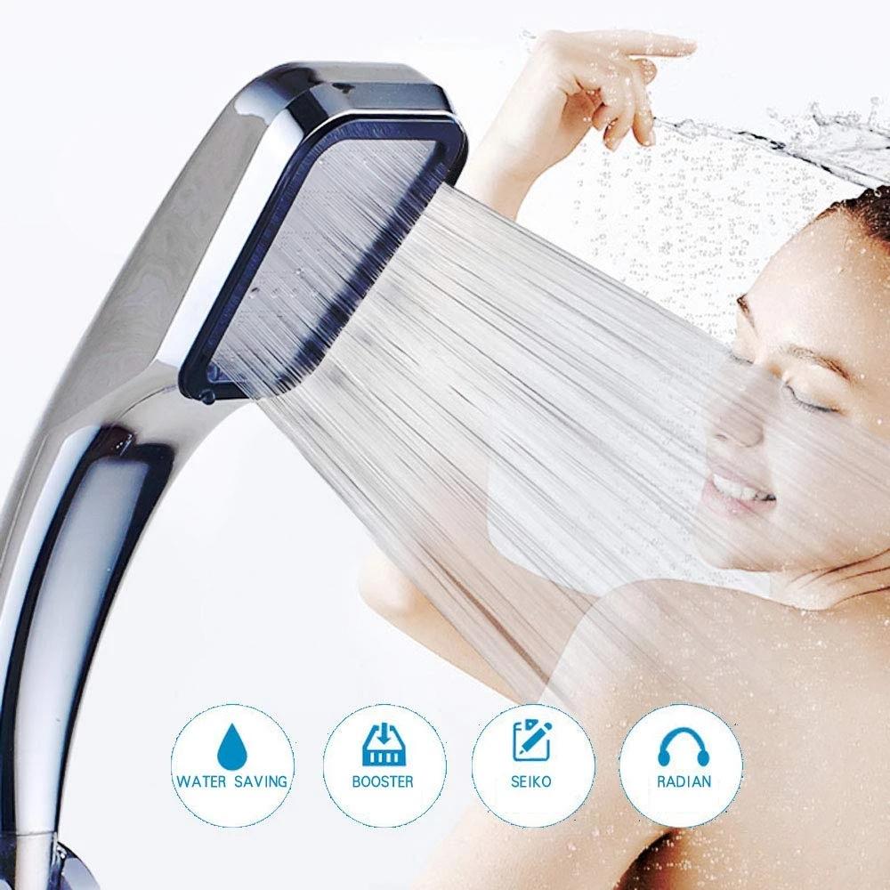 300 Holes High Pressure Shower Head Water Saving Flow With Chrome ABS Rain Spray Nozzle Bathroom Accessories
