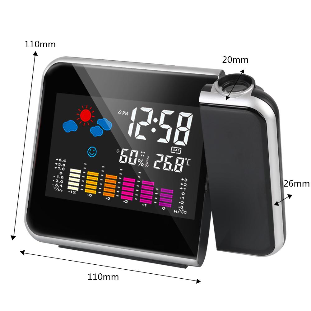 Color Display Clock With Time Projection Weather Station Rotatable Table Clock Digital Alarm Clock