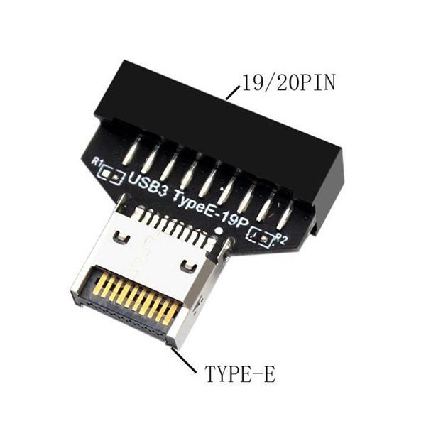 1-Штучный Черный Адаптер USB 3.2 Type-E на 20-контактный разъем материнской платы (Печатная плата/Пластик/Металл)