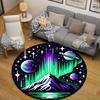 Chic Round Sun Multicolor Rug Mat, Non-Slip Floor Mat for Entryway