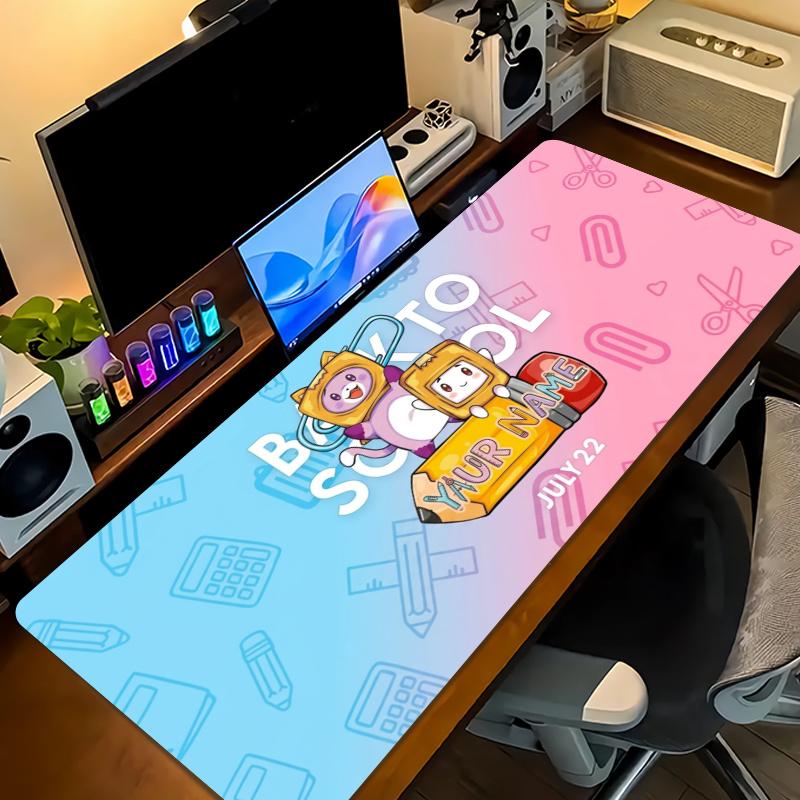 Cute Back School Custom Name Large Size Mouse Pad Gaming Table Cushion Nonslip Laptop Tablet Big XXL Mat Mini PC Playmat With Lock edge