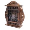 Wall Hanging Inlay Keys Hanger Key Holder Brown Mango Wood Hand Crafted Cabinet Stand Box- Flower Design