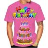 Летние футболки С Днем Рождения 3D-печать Streetwear Мужская Мода Повседневные Оверсайз С круглым вырезом С коротким рукавом Футболки Топы Одежда