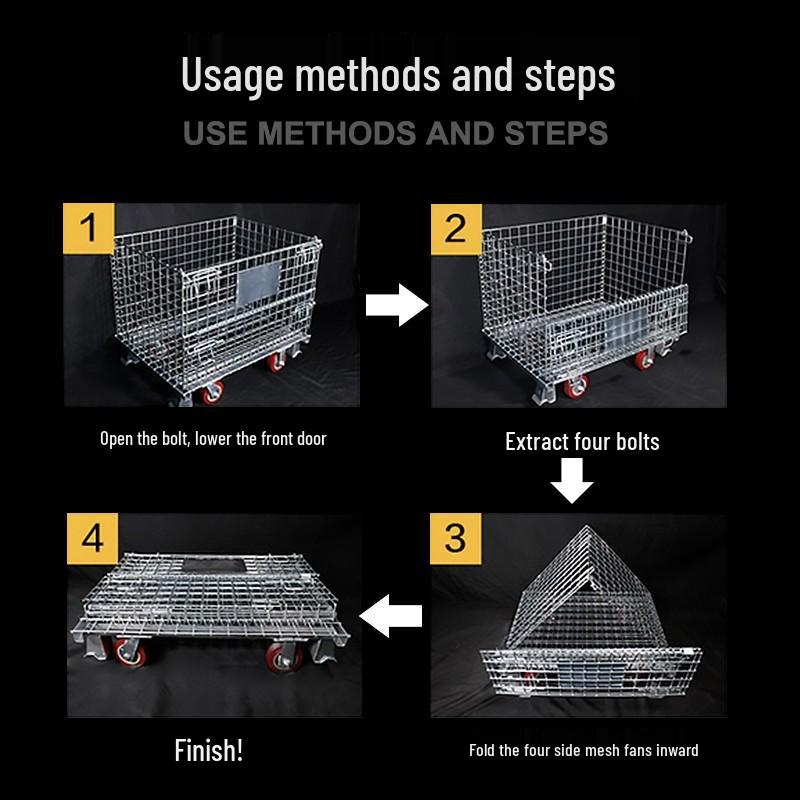 Stackable Iron Frame Folding Warehouse Cage