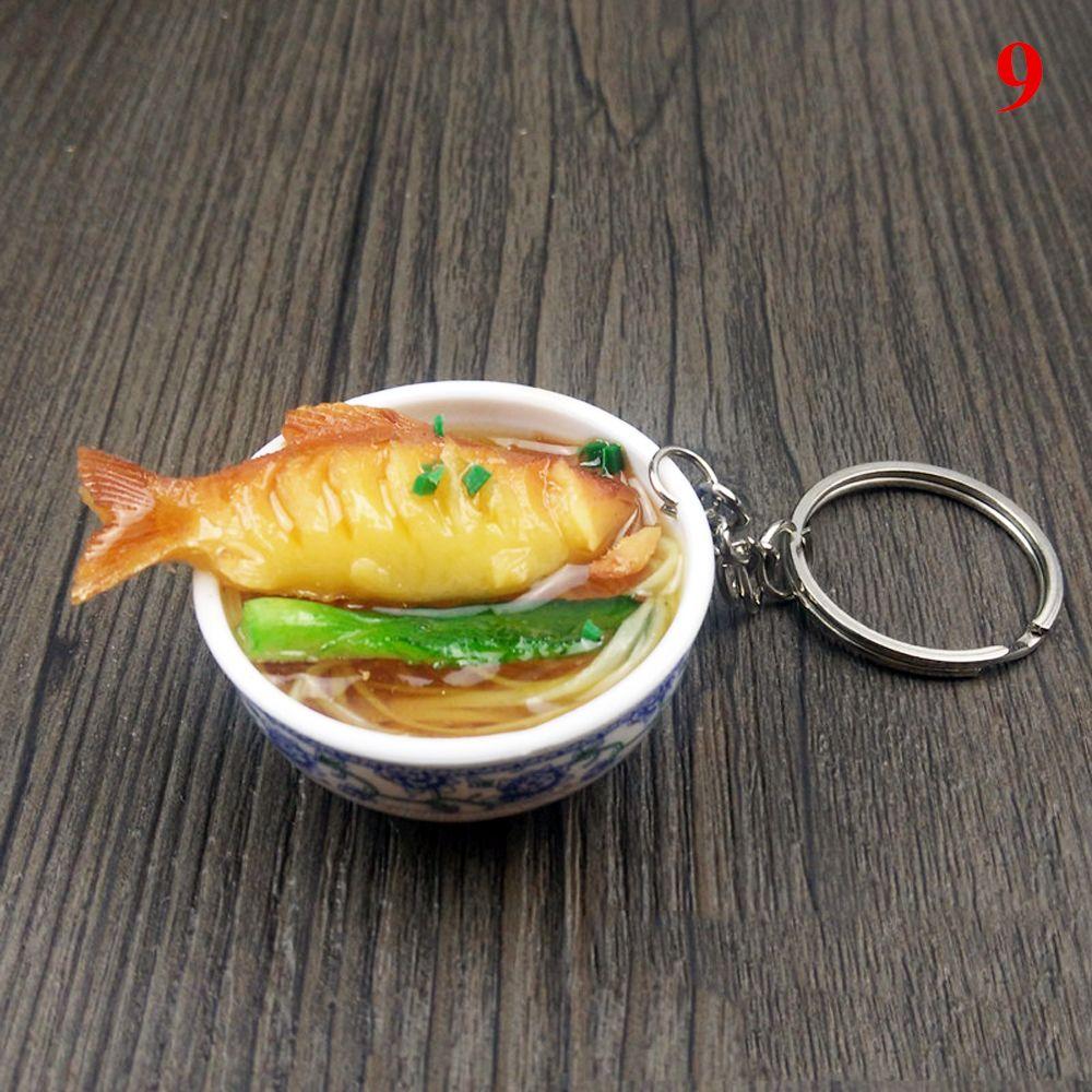 Buckle Mini Bowl Food Keychain Key Ring Simulation Chinese Food