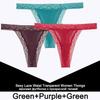 FINETOO 3PCS/Set Sexy S-XL Women Cotton Panties G-string Woman's Underwear Girl Lace Female Lingerie T-Back Lady Thong Intimates