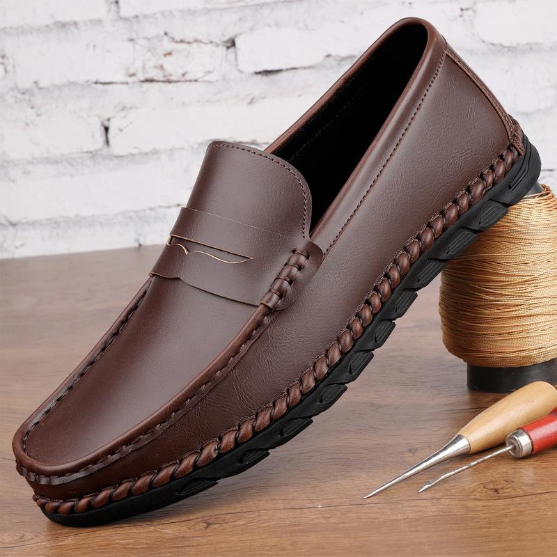 Fashionshoes men Fashion slip on Soft Moccasins Men Loafers handmade sewing High Quality Leather Shoes Mens Flats Driving Shoes men