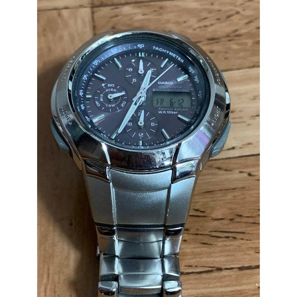 Б/у Радиоуправляемые Солнечные Аналогово-Цифровые Часы CASIO WVA-500 Мужской Хронограф