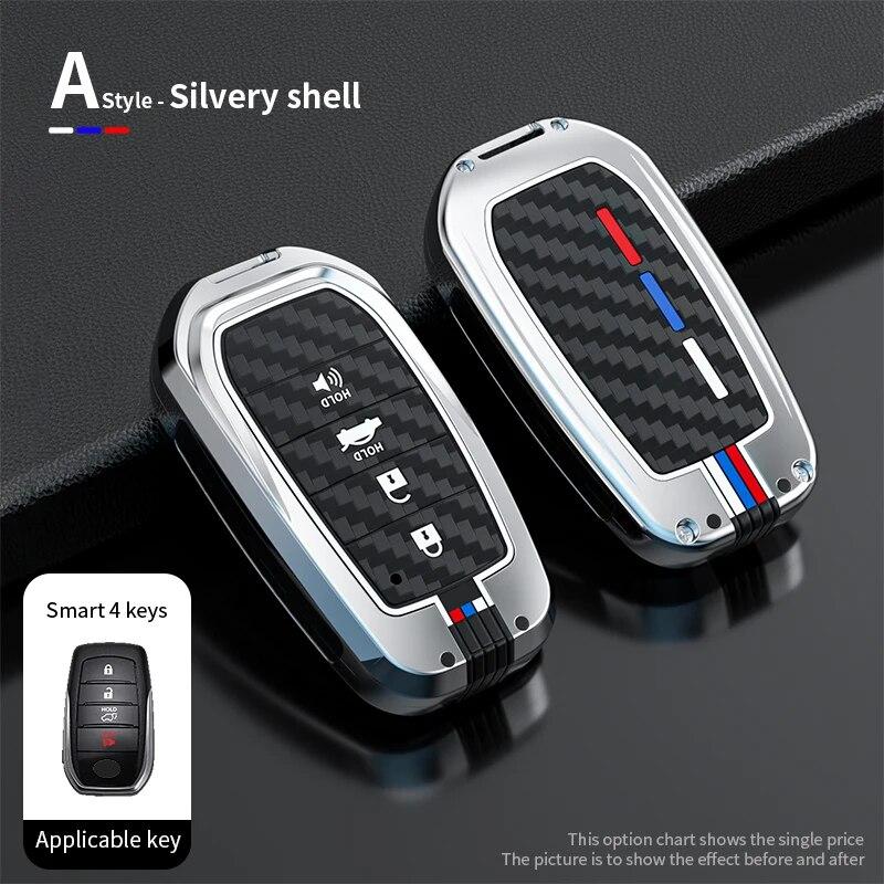 Чехол для автомобильного ключа из цинкового сплава для Toyota RAV4 Highland Coralla Hilux Fortuner Land Cruiser Camry Crown, брелок для ключей, аксессуары
