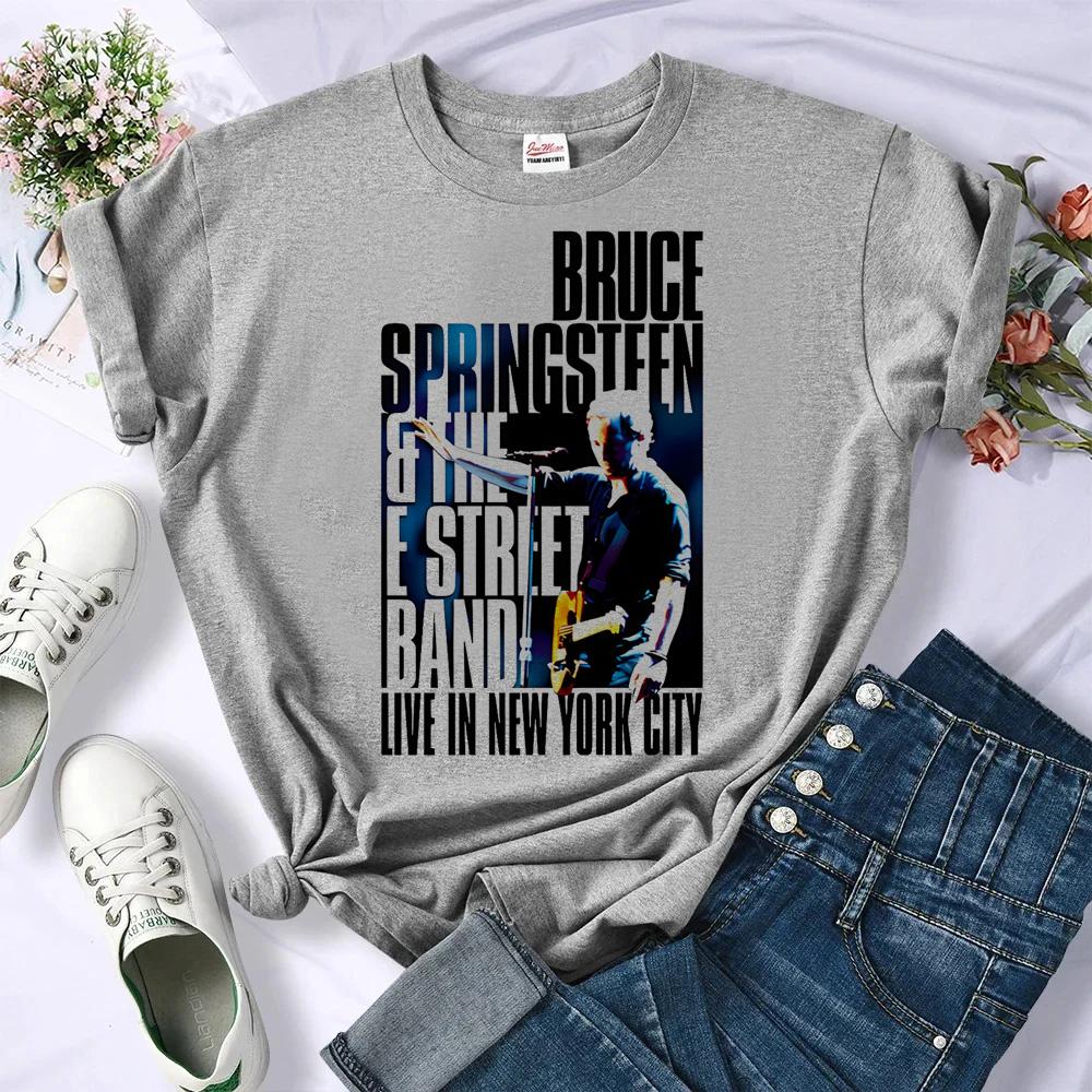 Bruce Springsteen Tshirt Women Japanese Tshirt Girl Comic Clothes