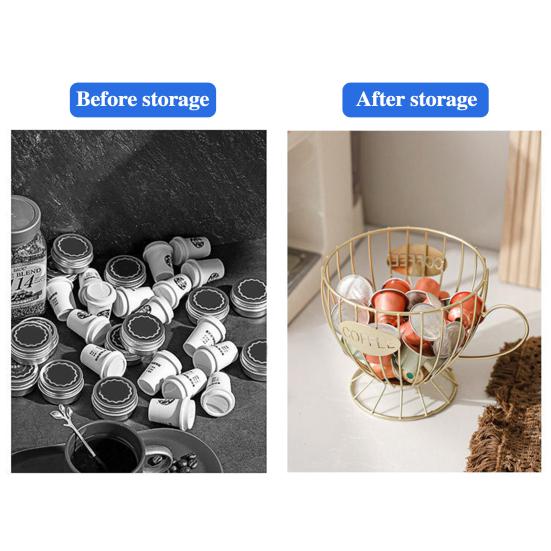 Yousheng Coffee Pods Holder Counter Organizer with Handle Spacious Capacity Quick Access Multi-Purpose Capsule Basket Coffee Bar Accessories