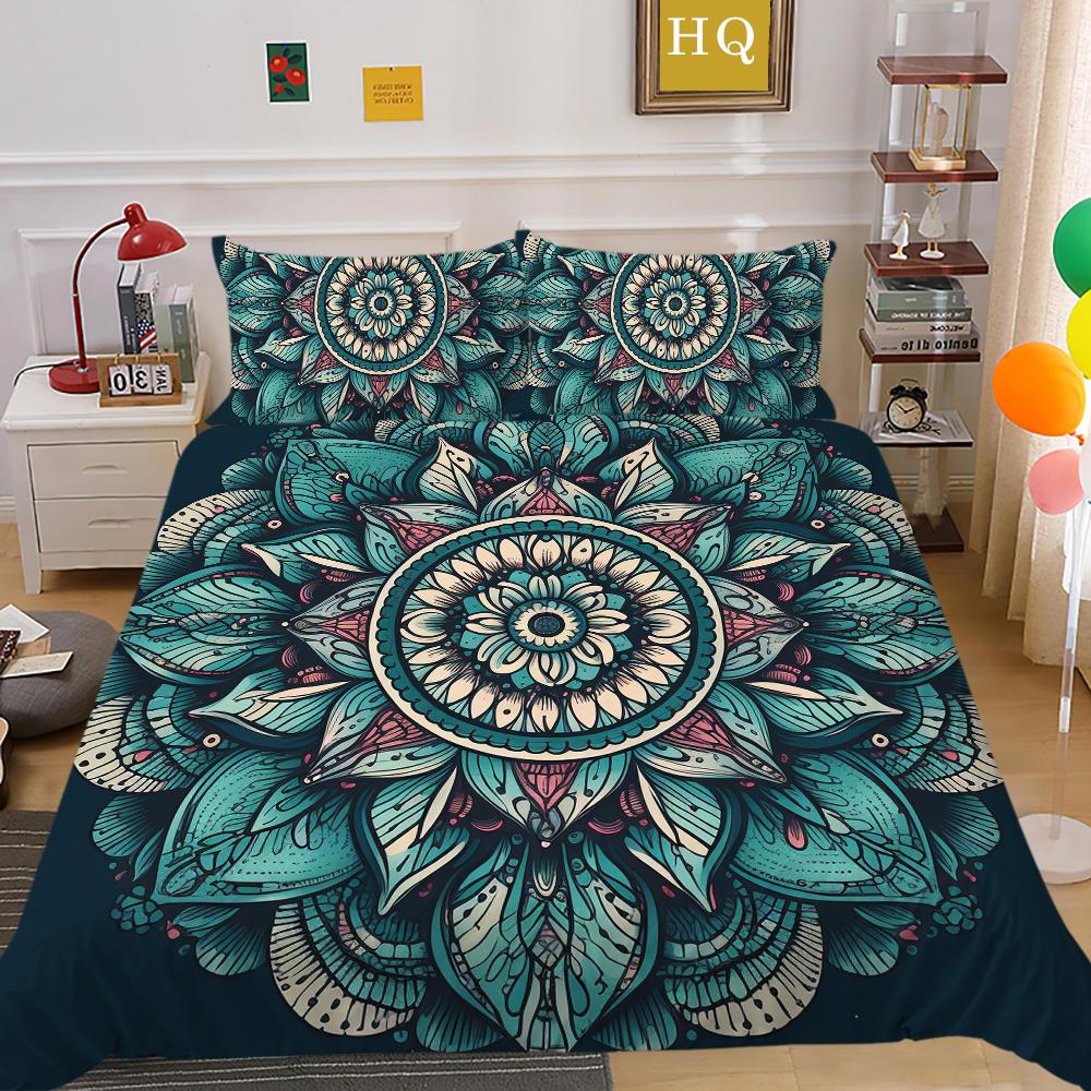 Комплекты постельного белья, красивый пододеяльник с изображением мандалы, мягкий полный двойной размер для женщин, комплект постельного белья высокого качества, домашнее постельное белье