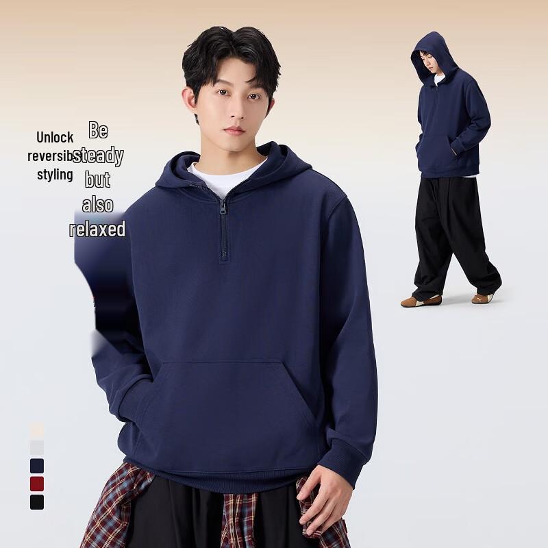 MINISO Men's Autumn Half-Zip Hooded Pullover