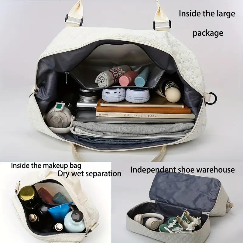 Women Bags Large Capacity Travel Bags Waterproof Tote Handbag Travel Duffle Bags Women Yoga Fitness Bags with Shoe Compartment