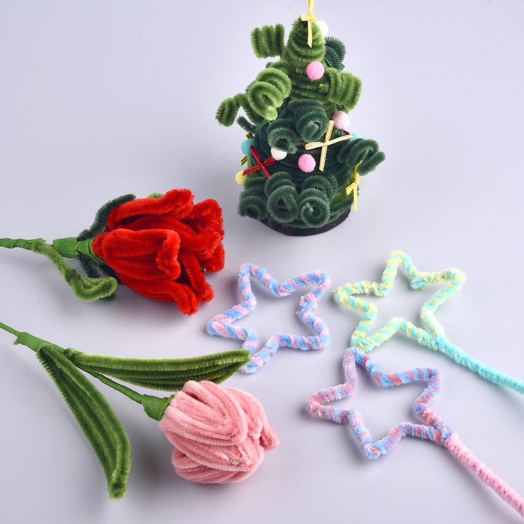 100 шт. Синельные палочки Игрушки DIY Полоски Скручивающаяся проволока Заготовка Проволока Трубка для поделок Творческое хобби Детская Плюшевая палочка Синельные палочки поделки