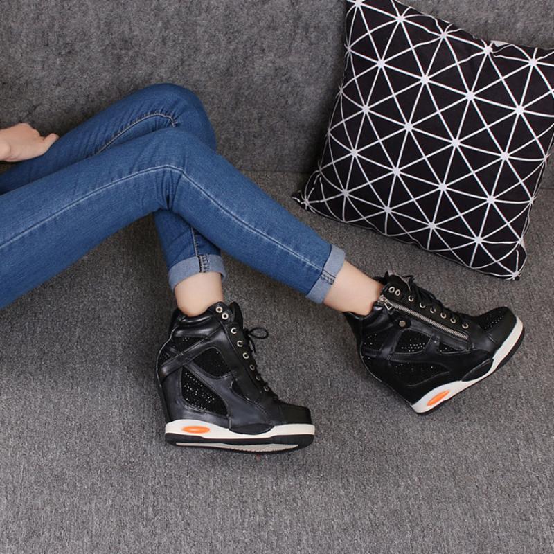 Shoes Womens Sneakers with Platform Woman Shoe Luxury Wedge Heel Basket Autumn Winter Thick Fashion High Casual Running Low Help