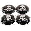 4Pcs Car Wheel Center Hub Cap Skull Tire Emblem Decal Stickers Accessories