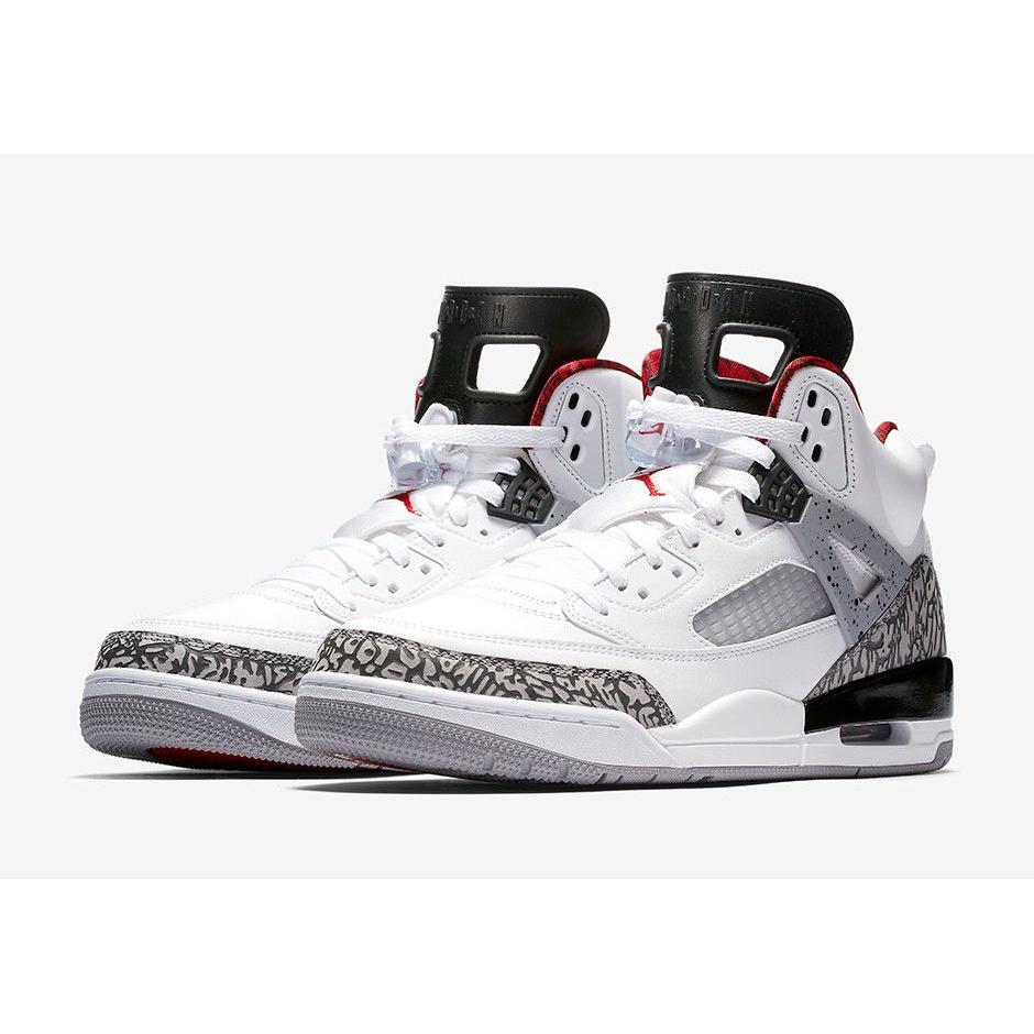 Air Jordan Spizike 'White Cement' (Unisex) White / Varsity Red-Cement Grey-Black Vintage Basketball Shoes 315371 122