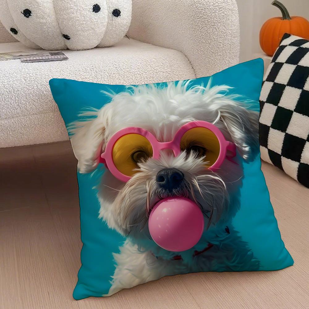 Cute Colorful Art Animal Bubble Fashion Tiger Cushion Cover Throw Pillow Cover Hidden Button Durable Polyester Chair Cushion