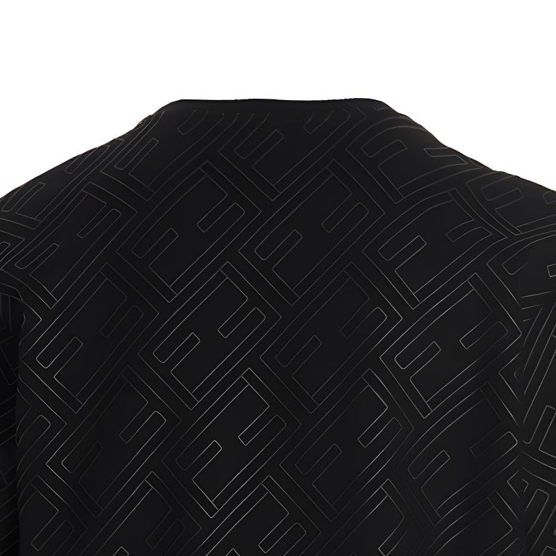 FENDI T-Shirts Men's Black Crew Neck Moderate Straight Fit FY0936AM7KF0QA1