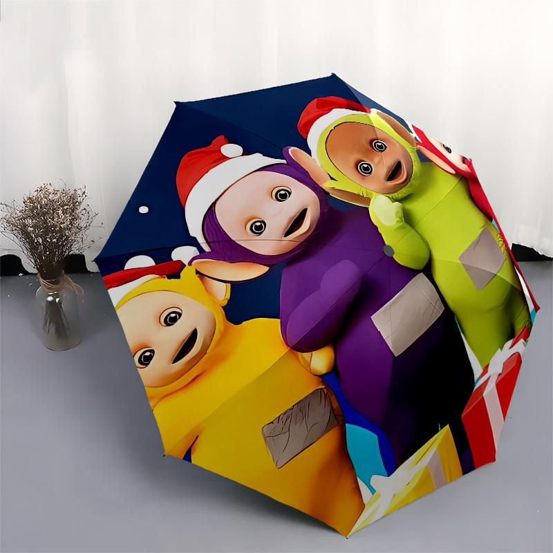 Teletubbies, Christmas Automatic Opening and Closing, 8 rib Structure Portable Umbrella, Suitable for Men and Women in All Seasons Perfect