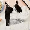 Butterfly Lace Back Small Camisole Undershirt Women with Bra Pads Outwear Bottoming Tops Smocking Underwear