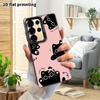 Phone Case: 2D Flat Samsung Galaxy A34 A35 M05 M06 S20 S22 S21 FE Plus 5G Protective Case, Couple Style, Pink Base with Black Cat, Christmas and Hallo