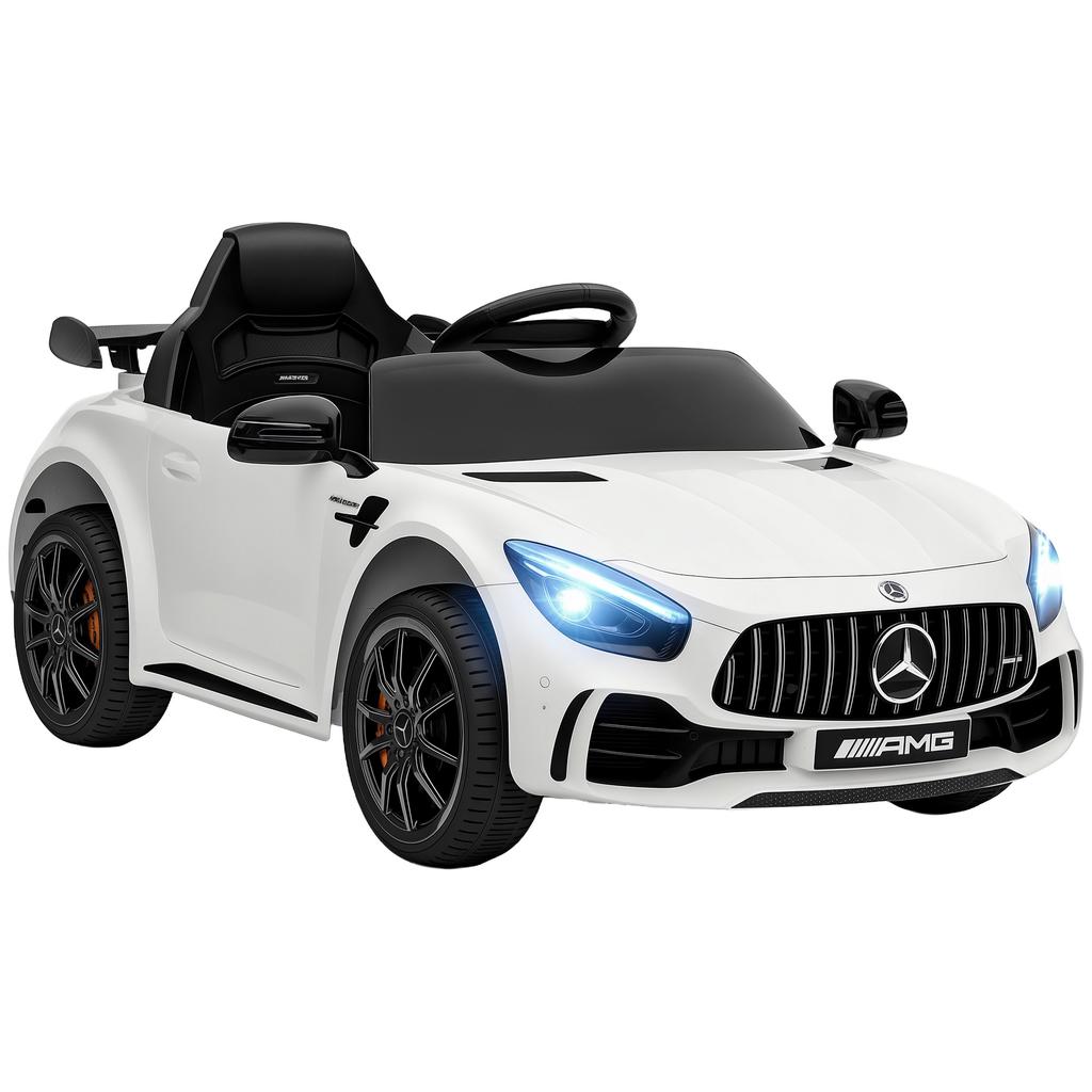 Электрический детский автомобиль, Mercedes, 3-5 км/ч, пульт ДУ, световые и звуковые эффекты, белый