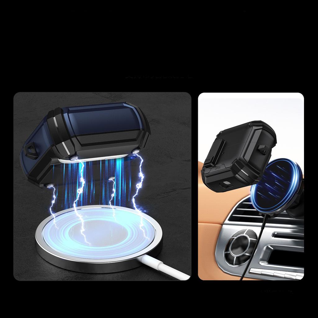 Magnetic Secure Lock Clip Earphone Protection Case For Galaxy Buds 3 FE/Buds 3 Pro Full Body Protective Case With Phone Stand