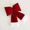 Christmas Bow Decoration Velvet Red Bow Knot Hanging Ornaments Xmas Tree Pendant