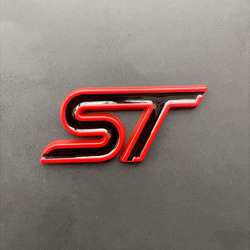 3D Metal Logo ST Badge Car Trunk Emblem For Ford Mondeo MSGT5 Puma Fiesta MK6 Explorer Focus MK2 MK3 MK4 ST Sticker Accessories