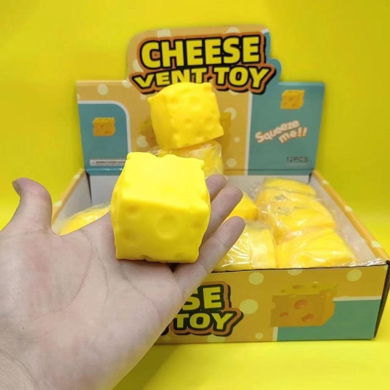 Stress Relief Toy - Simulated Square Cheese With Elasticity - Cheese For Stress Relief, Learning, Work And Venting - Gift Idea