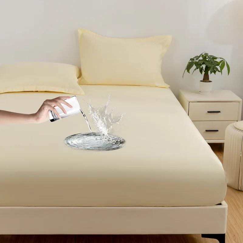 1PC Waterproof Fitted Sheet Soft Comfortable Breathable Bedding 360 Degree Full Surround Mattress Cover for Single Double Bed