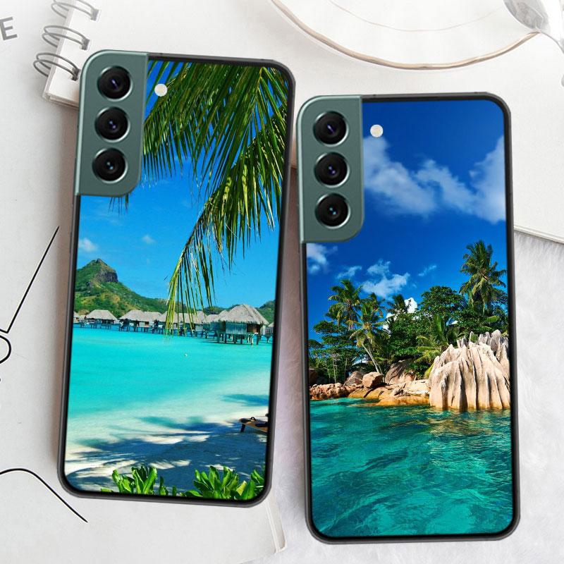 Морские Тропические Пальмы Пляж Чехол для Телефона Для Samsung A16 A26 A36 A56 Galaxy A02S A12 A52S A13 A23 A33 A53 A54 A34 A24 A14 A22 A3