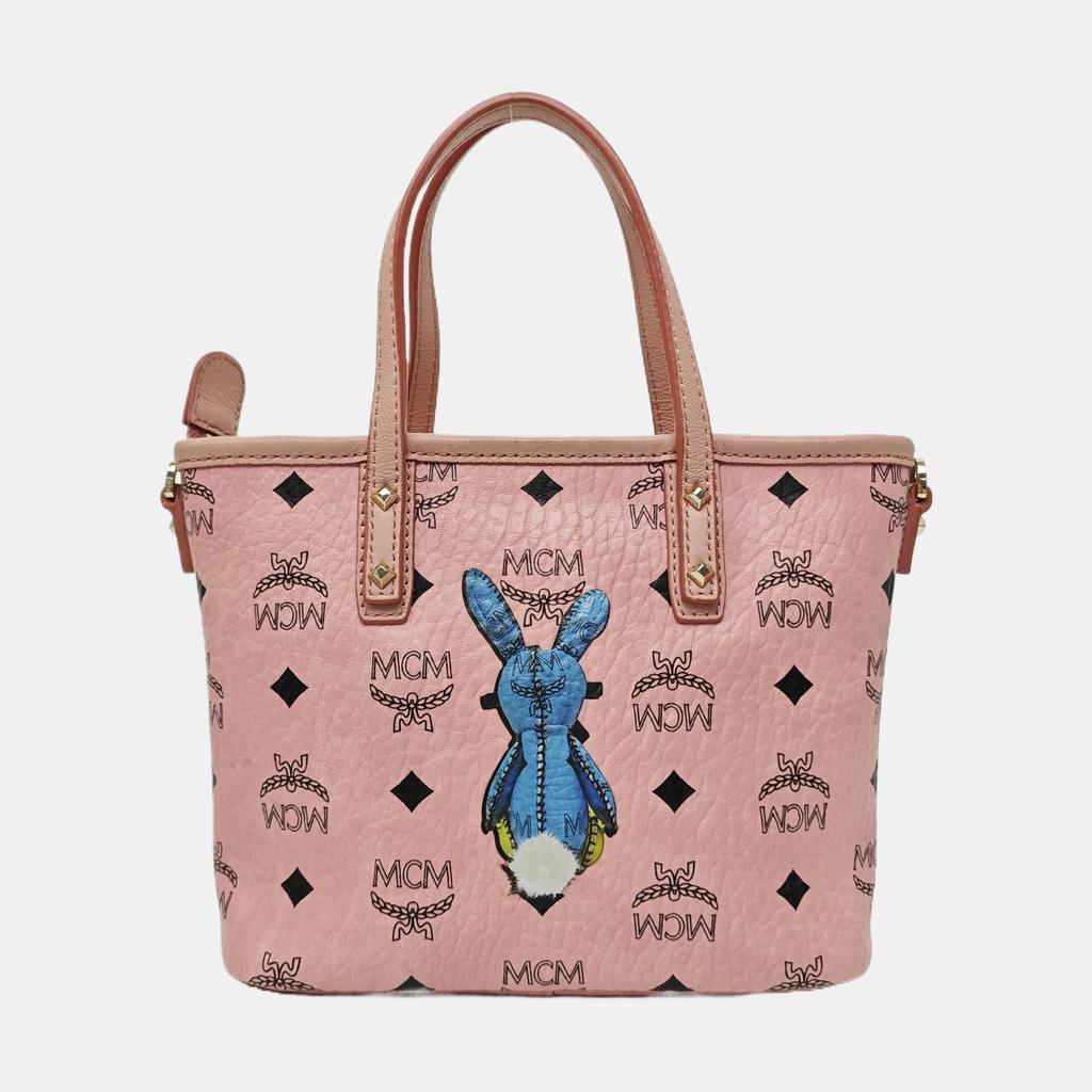 [Б/У] Сумка-тоут Anya Mini, розовый холст с покрытием, принт Monogram, сумка на плечо, сумка через плечо, золотая фурнитура, съемный ремень - Очень хорошее состояние #1P53HZ5