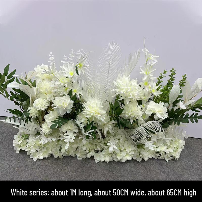 Wedding Aisle Floral Arrangement: Artificial Flower Basket & Row Decoration