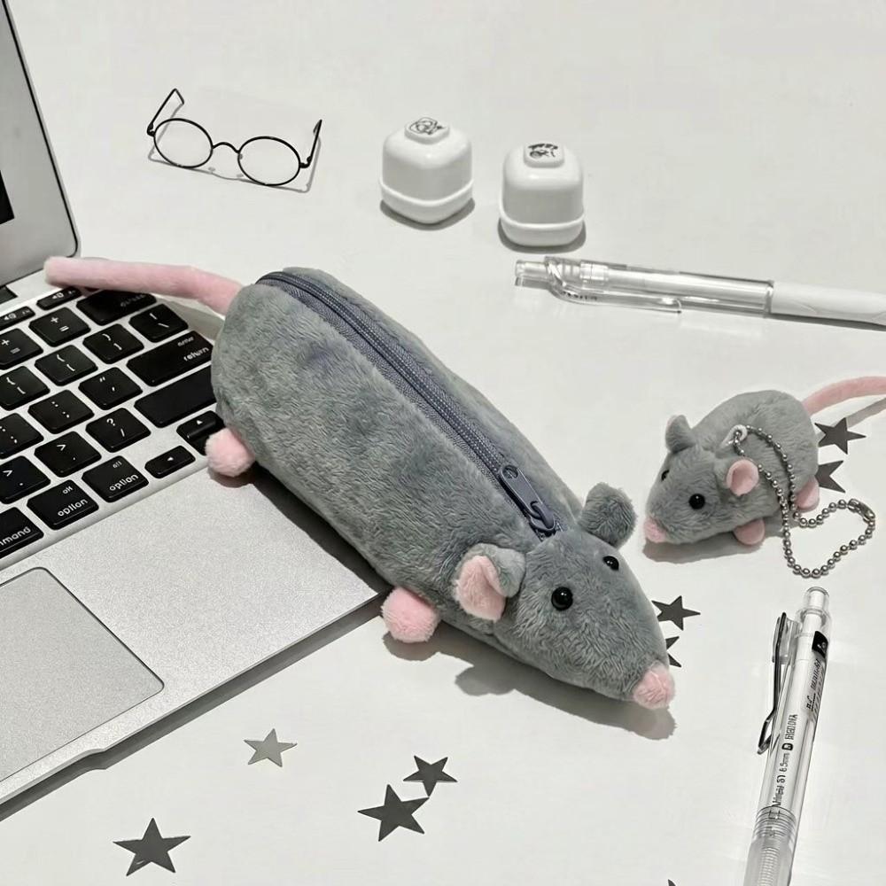 Large Capacity Flower Branch Rat Pencil Pouch Portable Stationery Pouch School Supplies