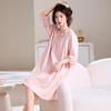 Women's Lightweight Modal Cotton Mid-Length Nightgown, Plus Size, for Spring and Autumn.