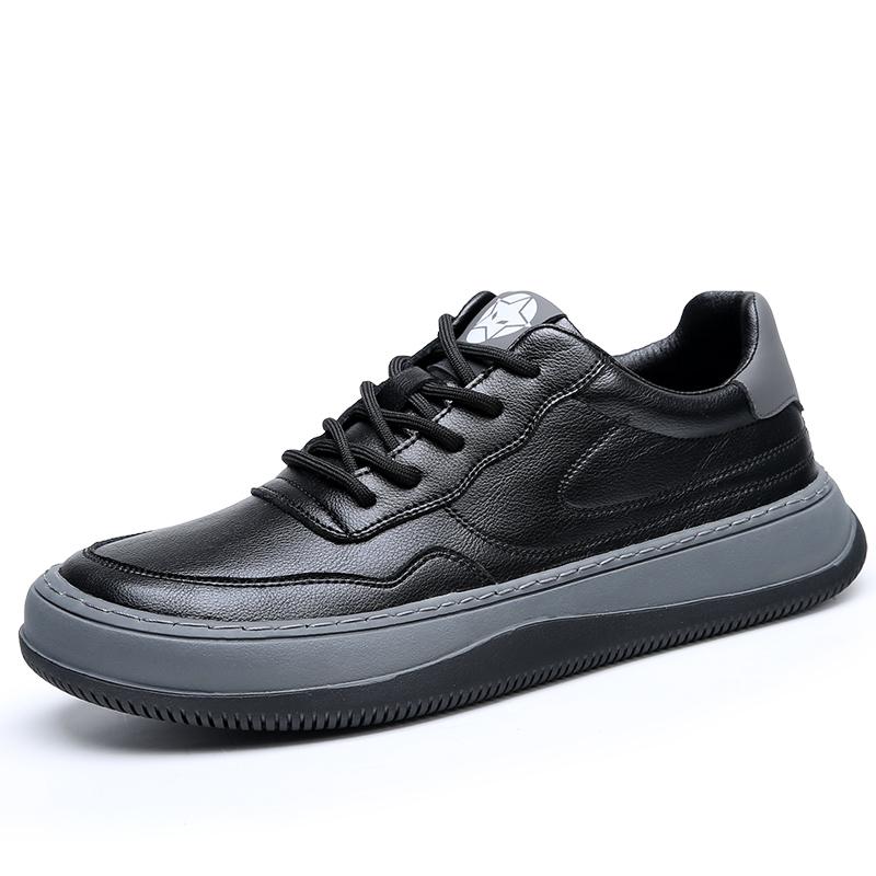 Мода 2025 Мужская повседневная кожаная обувь Высокое качество На шнуровке Повседневная мужская обувь Нескользящая Амортизирующая Мужские кроссовки Zapato Para Hombre