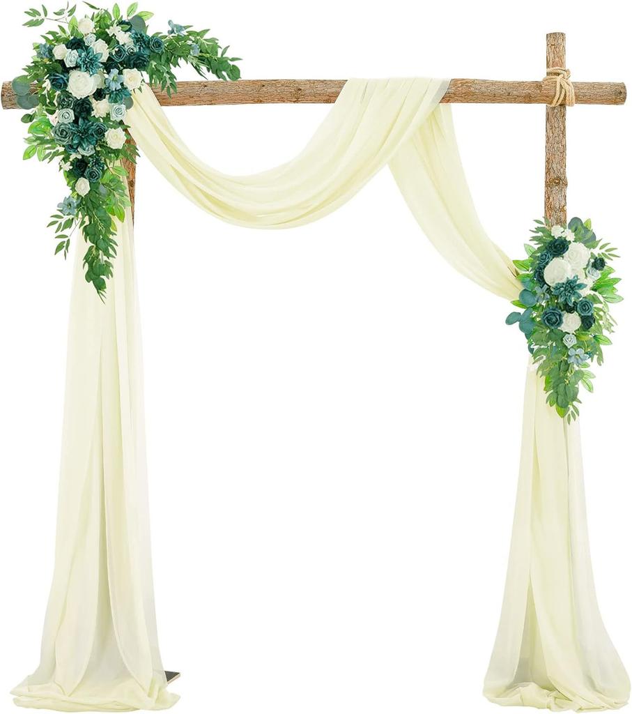 1PC Arch Wedding Veil Lawn Wedding Event Outdoor Decoration Drape Wedding Drapery Table Flag Arrangement