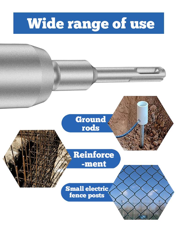 SDS Plus Ground Rod Driver 30/45/65 мм Сверхмощный заземляющий стержень Стальной сверло-шуруповерт для электрического молотка