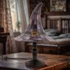 Stained Glass Witch Hat Lamp, USB Powered Resin Night Light, Gothic Halloween Table Lamp for Bedroom Bookshelf Mantel Party Decor