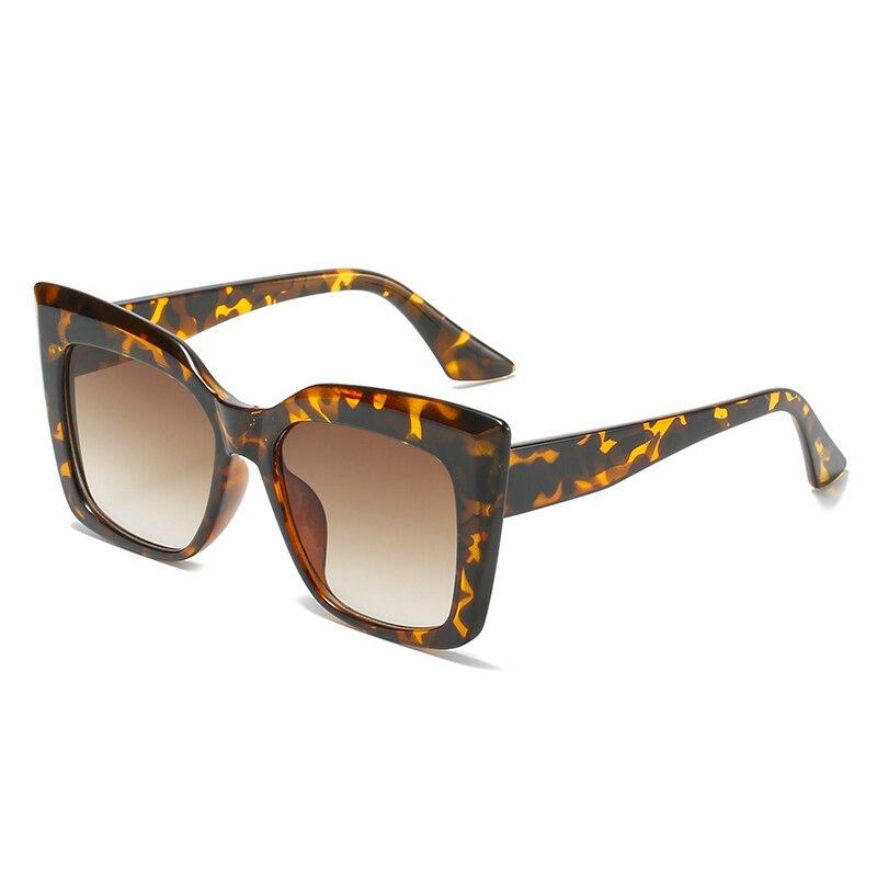 Модные большие солнцезащитные очки «кошачий глаз» женские модные цветные леопардовые очки тени UV400 мужские квадратные градиентные солнцезащитные очки EMA