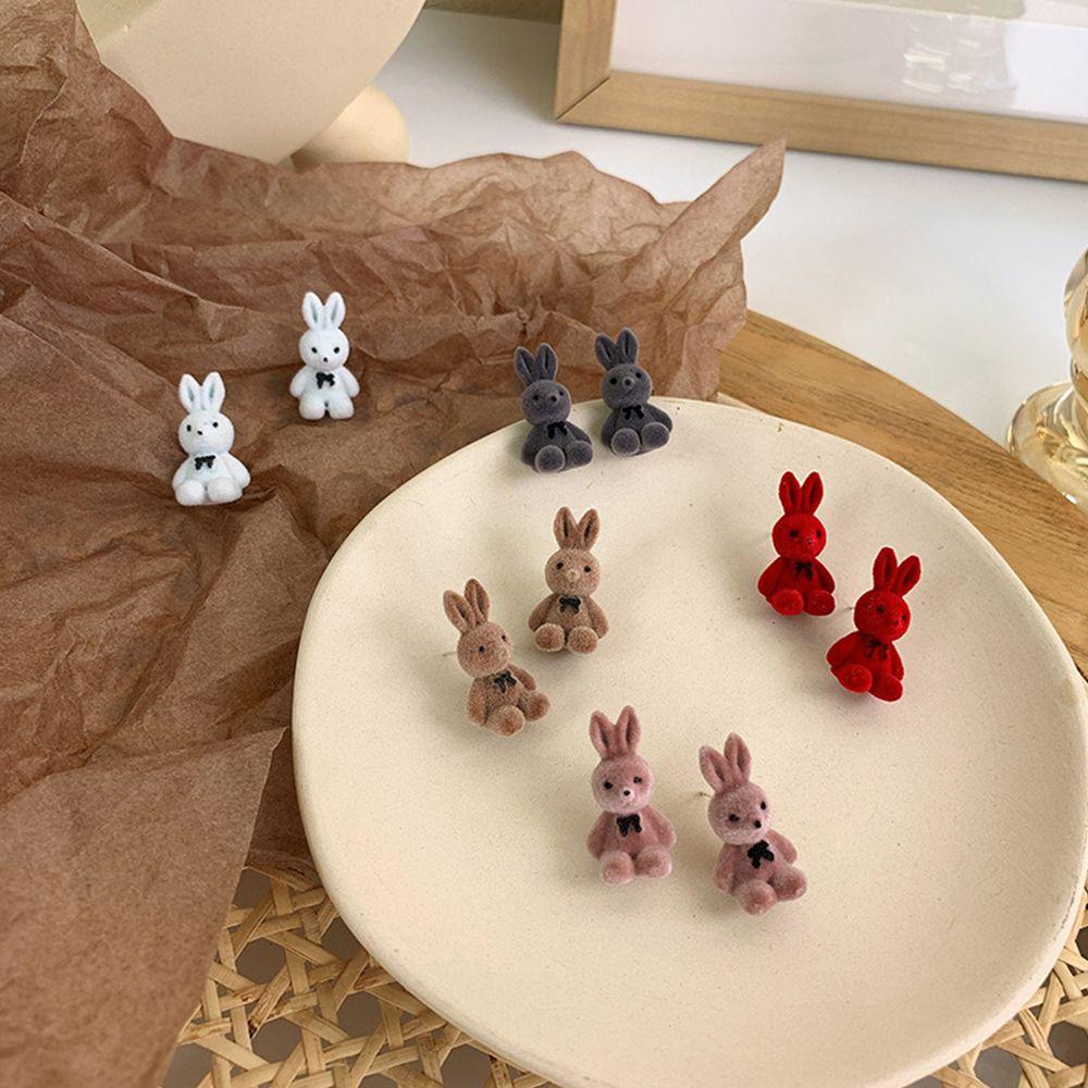 Серьги-гвоздики в виде кролика для вечеринки, леди, темперамент, мультфильм, стекающиеся женские украшения, корейские серьги
