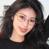Minimalist Korean-Style Gold Wire Glasses for Women - High-End, Myopia-Friendly, Small Frame for Round Faces