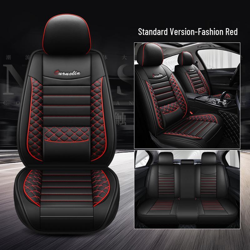 2022 All-Season Full Leather Car Seat Cushion with Fixed Waist Design